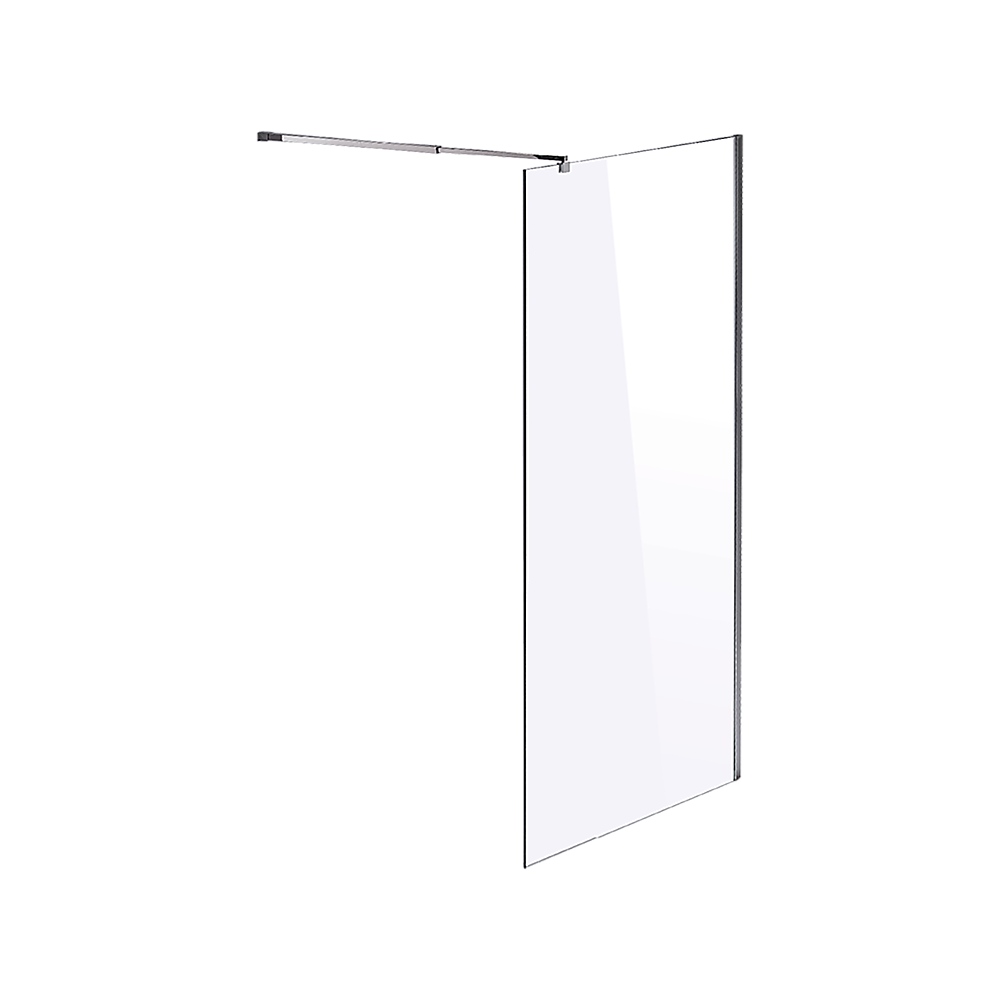 1000 x 2100mm Frameless 10mm Safety Glass Shower Screen - SILBERSHELL