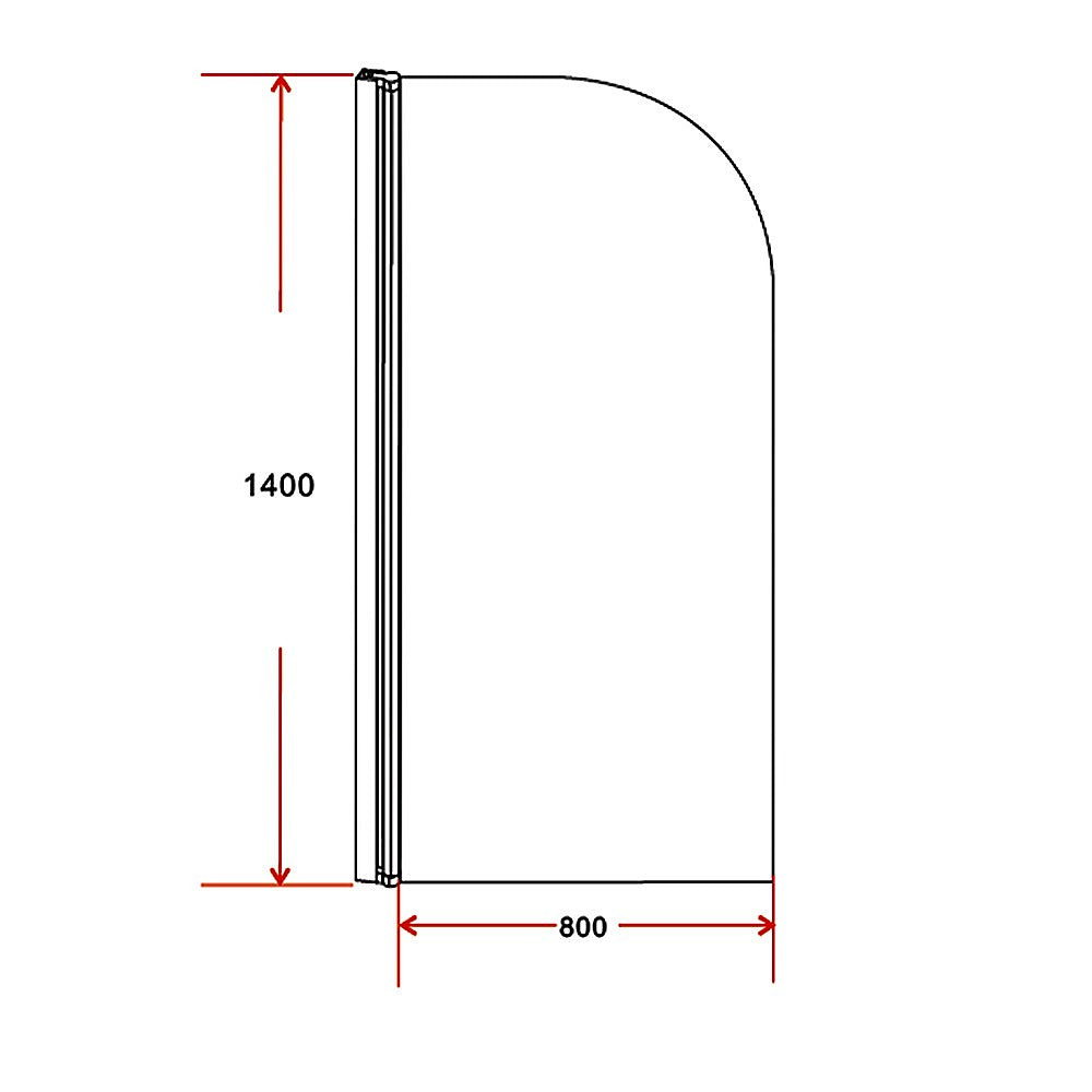 180° Pivot Door 6mm Safety Glass Bath Shower Screen 800x1400mm By Della Francesca - SILBERSHELL