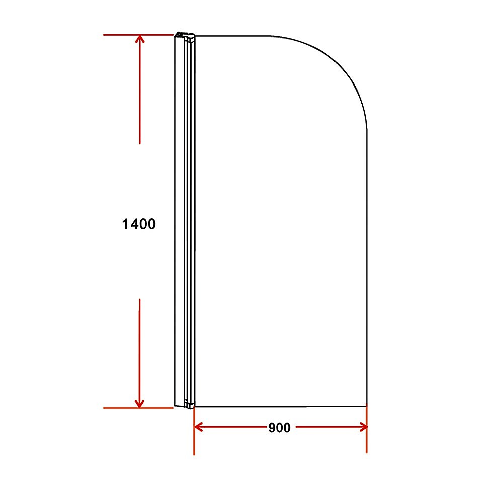 180° Pivot Door 6mm Safety Glass Bath Shower Screen 900x1400mm By Della Francesca - SILBERSHELL