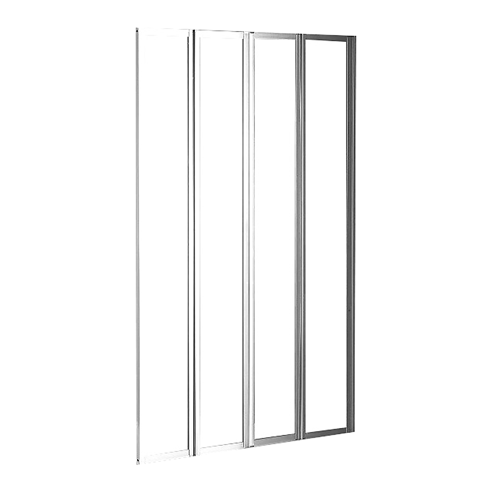 4 Fold Chrome Folding Bath Shower Screen Door Panel 1000 x 1400mm - SILBERSHELL