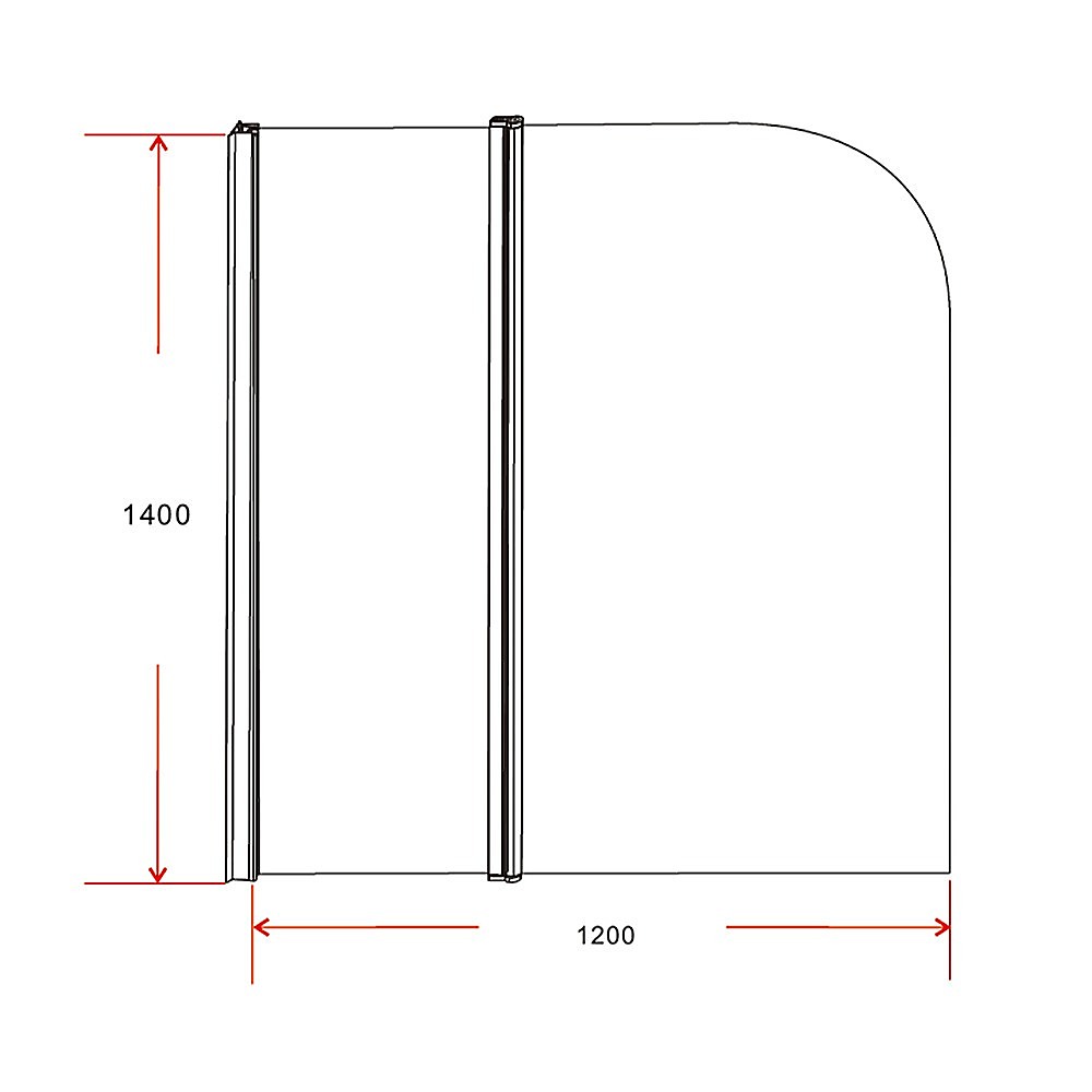 180° Pivot Door 6mm Safety Glass Bath Shower Screen 1200x1400mm By Della Francesca - SILBERSHELL