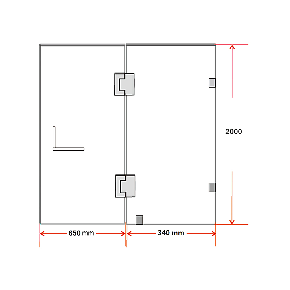 100 x 200cm Wall to Wall Frameless Shower Screen 10mm Glass By Della Francesca - SILBERSHELL