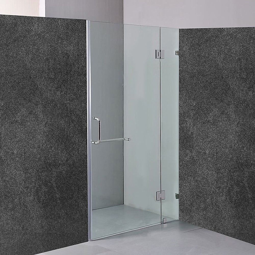 100 x 200cm Wall to Wall Frameless Shower Screen 10mm Glass By Della Francesca - SILBERSHELL