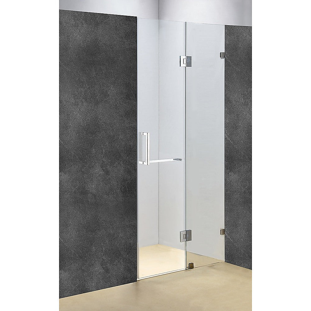 110 x 200cm Wall to Wall Frameless Shower Screen 10mm Glass By Della Francesca - SILBERSHELL