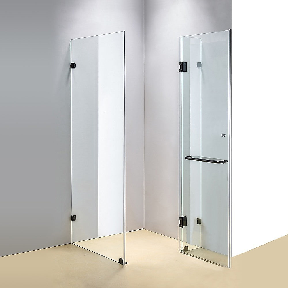 900 x 800mm Frameless 10mm Glass Shower Screen By Della Francesca - SILBERSHELL