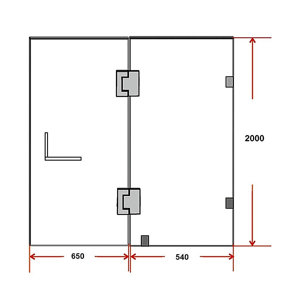 120 x 200cm Wall to Wall Frameless Shower Screen 10mm Glass By Della Francesca - SILBERSHELL