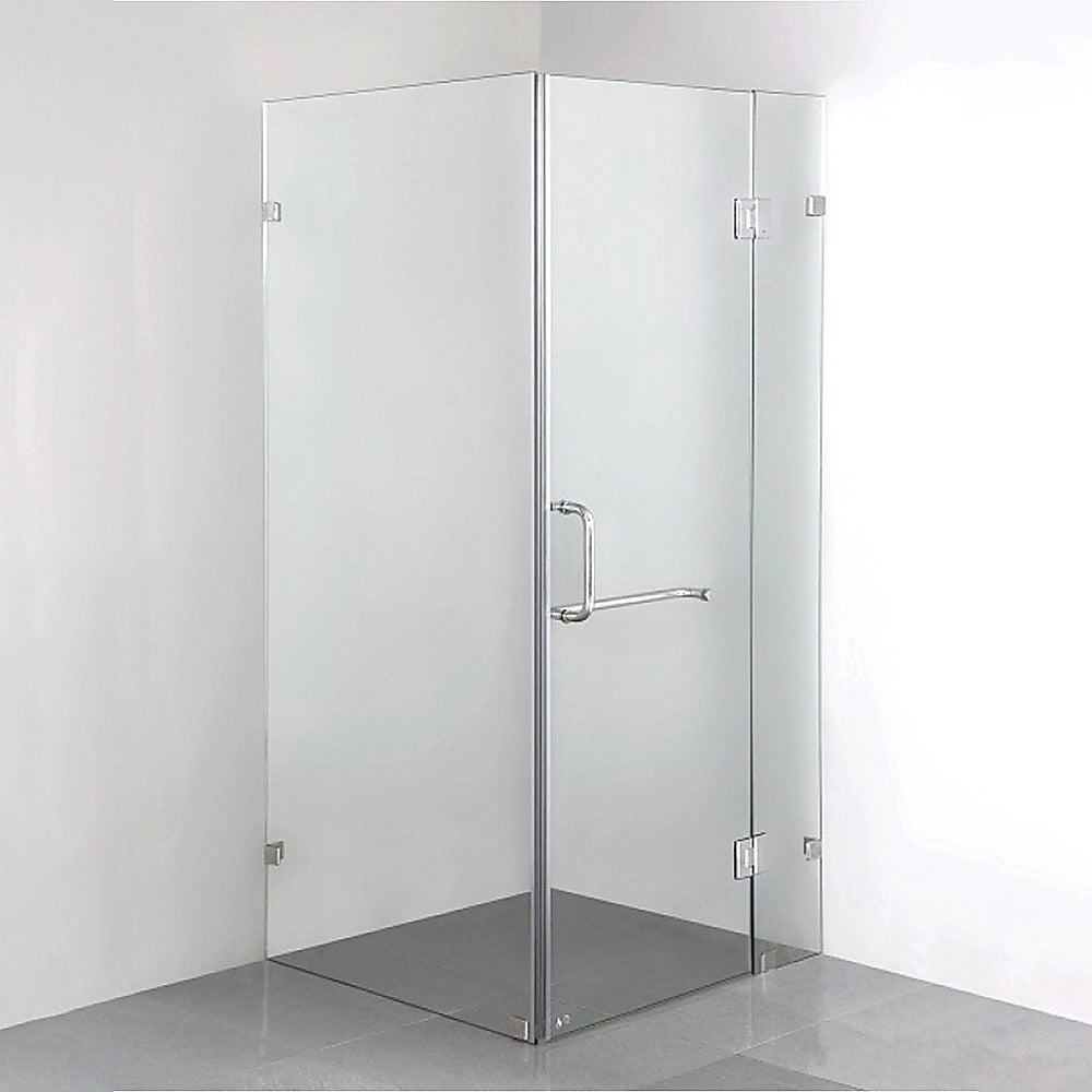 900 x 800mm Frameless 10mm Glass Shower Screen By Della Francesca - SILBERSHELL