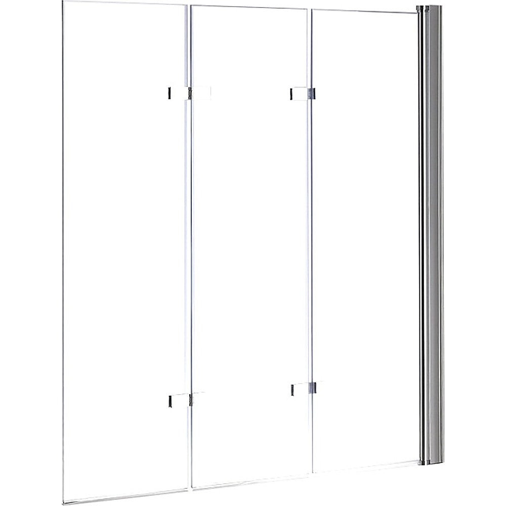 3 Fold Chrome Folding Bath Shower Screen Door Panel 1300mm x 1400mm - SILBERSHELL