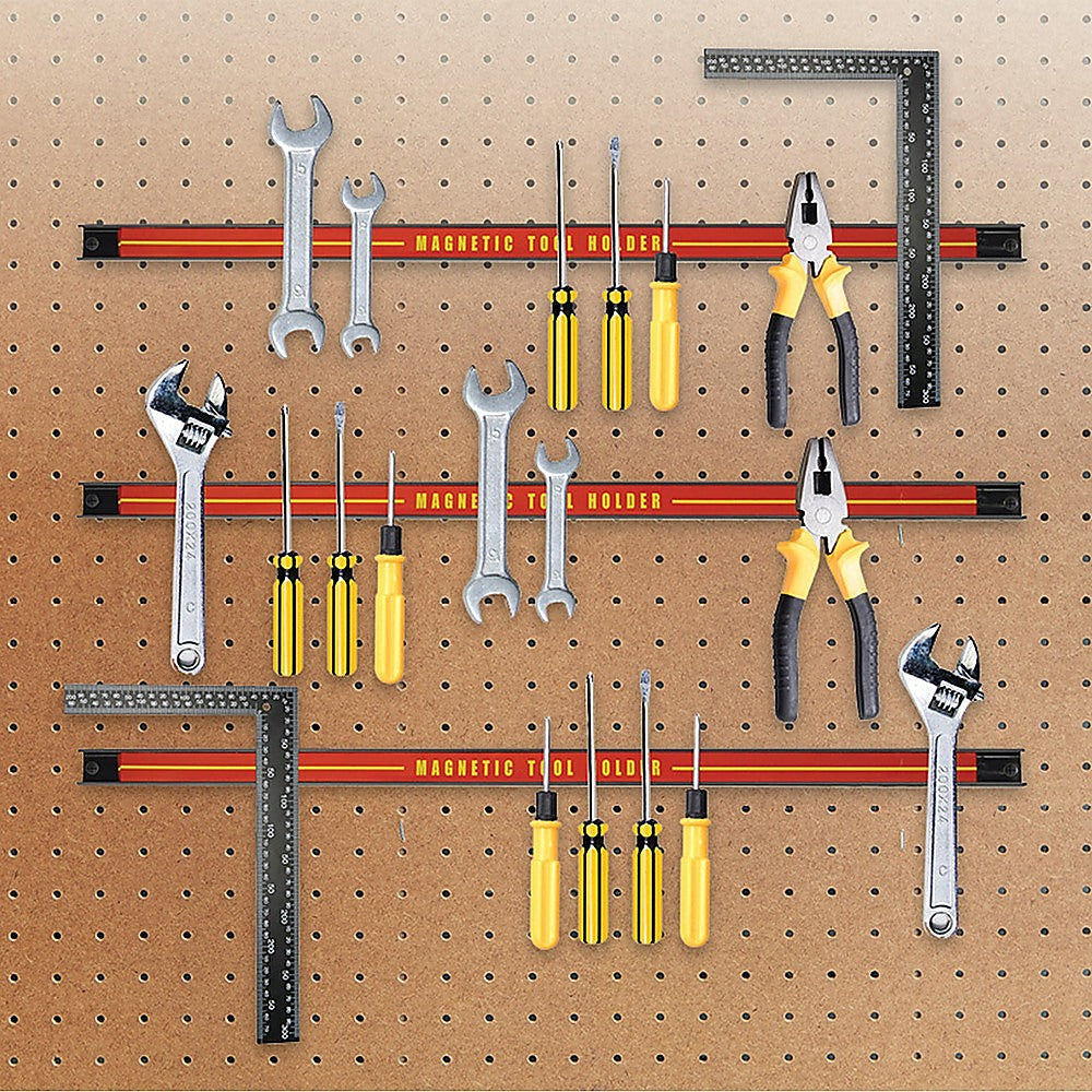 3 x 61cm Magnetic Wall Mounted Tool Holder Storage Organiser Garage Workshop - SILBERSHELL