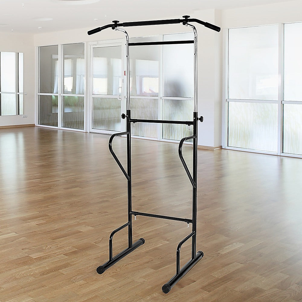 Adjustable Power Tower Dip Bar Pull Up Stand Fitness Station - SILBERSHELL