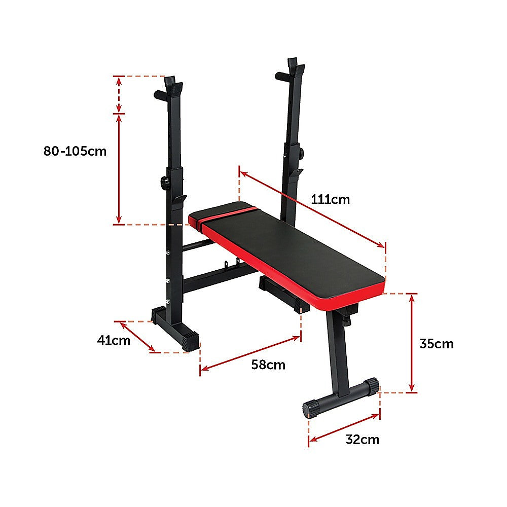 Folding Flat Weight Lifting Bench Body Workout Exercise Machine Home Fitness - SILBERSHELL