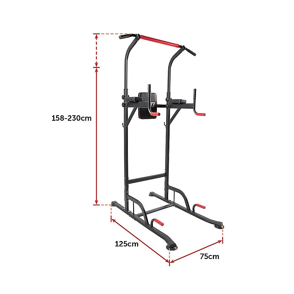 Power Tower Chin Up Bar Push Pull Up Knee Raise Weight Bench Gym Station - SILBERSHELL