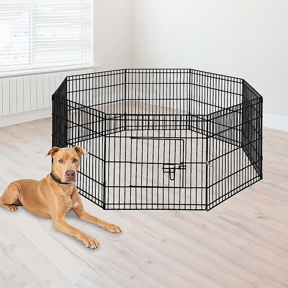 24" 8 Panel Pet Dog Playpen Puppy Exercise Cage Enclosure Fence Play Pen - SILBERSHELL