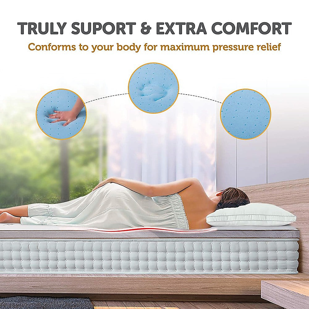 Palermo Double Memory Foam Mattress Topper Cooling Gel Infused CertiPUR Approved - SILBERSHELL