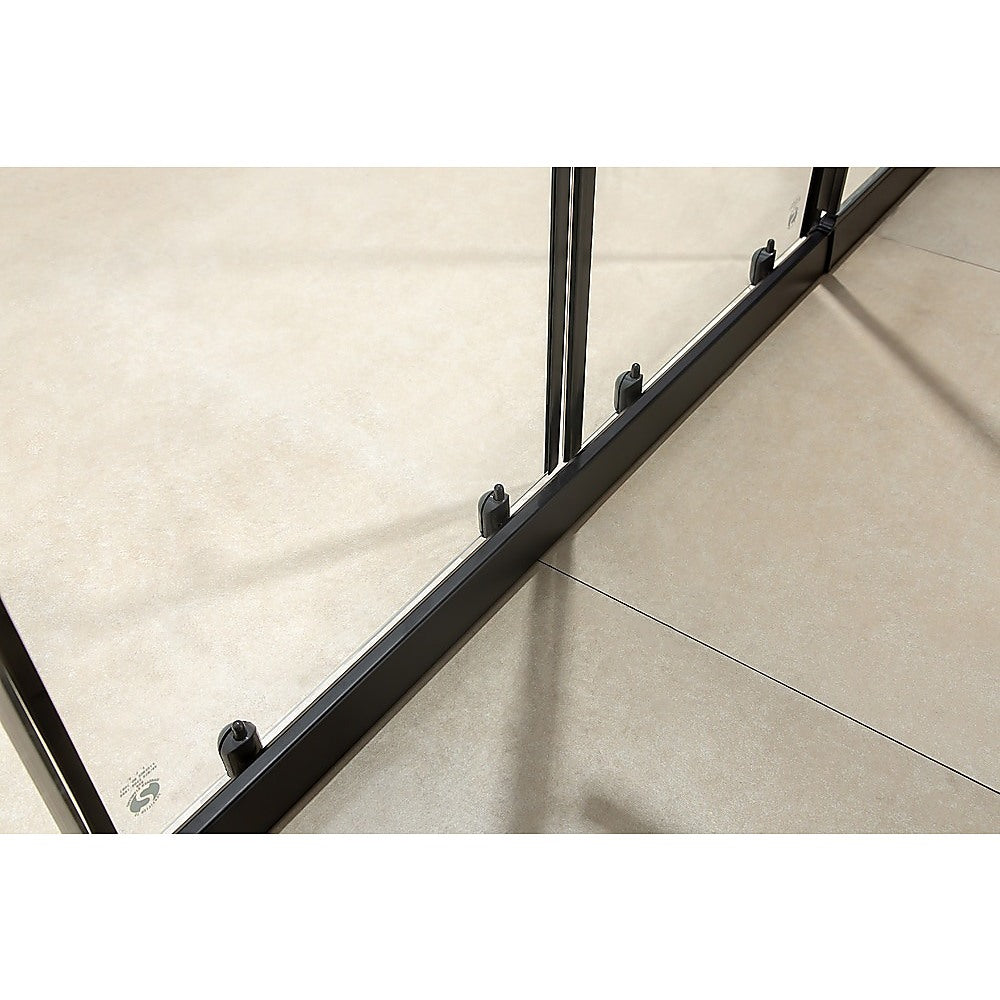 1400-1600mm Sliding Door Safety Glass Shower Screen Black By Della Francesca - SILBERSHELL