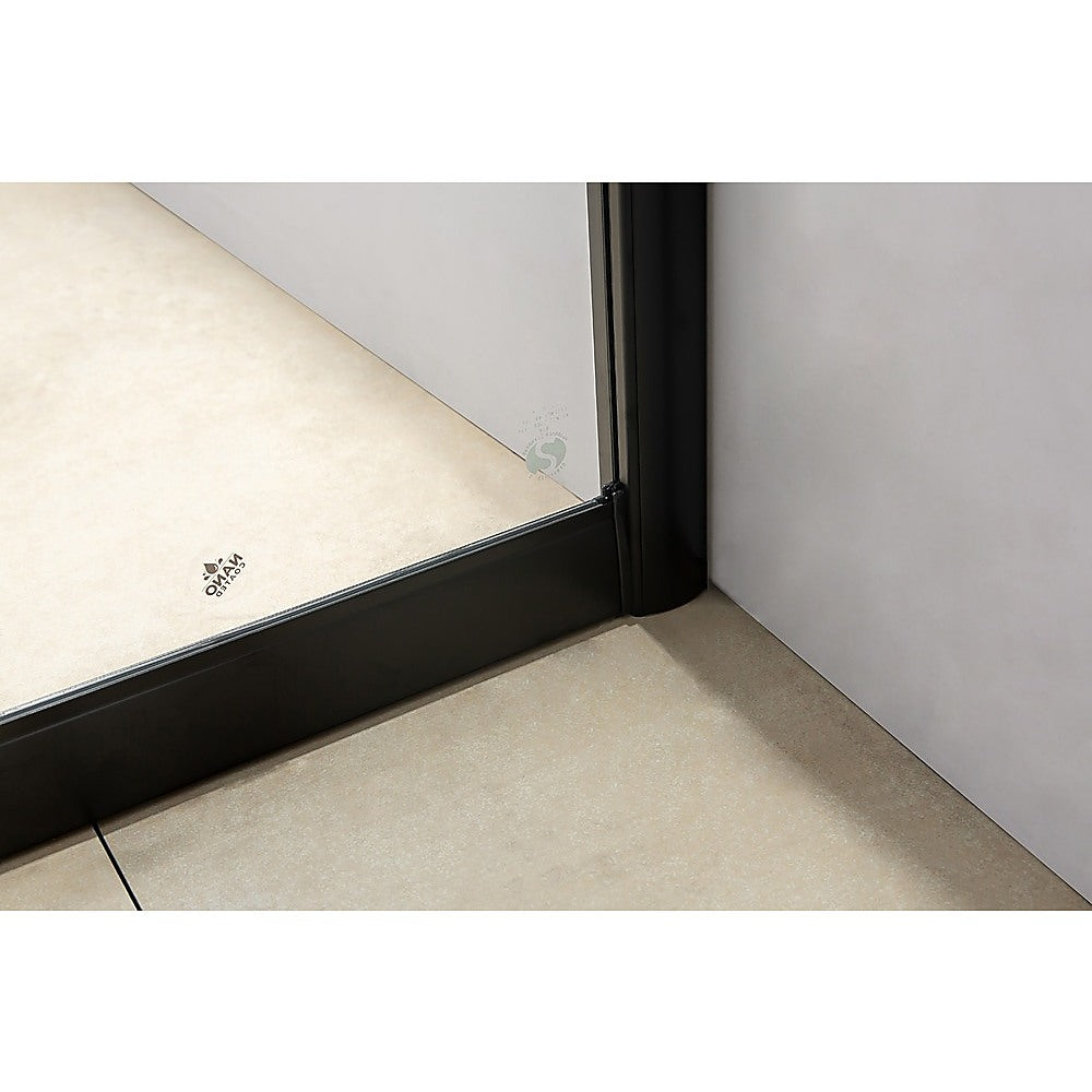 1400-1600mm Sliding Door Safety Glass Shower Screen Black By Della Francesca - SILBERSHELL