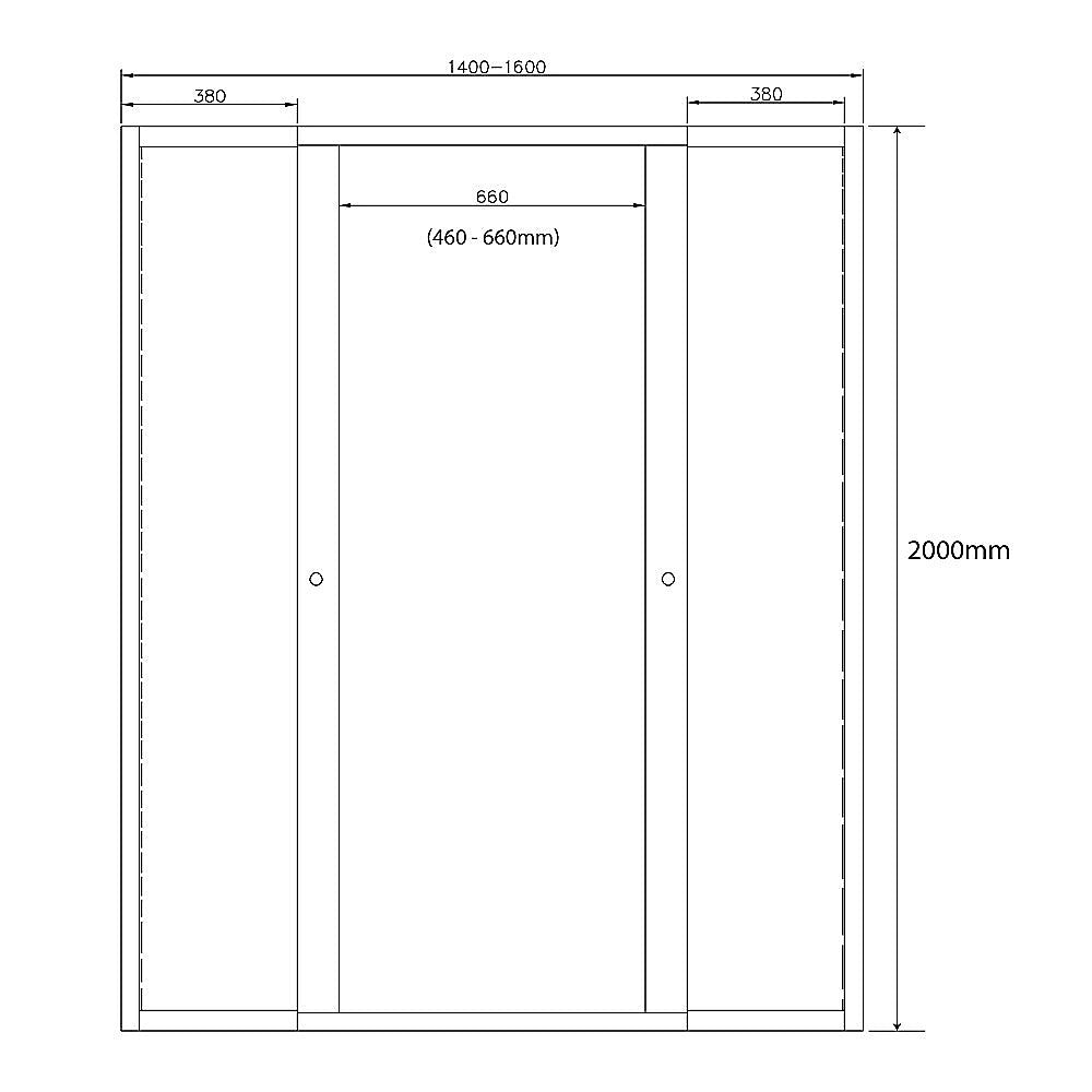 1400-1600mm Sliding Door Safety Glass Shower Screen Black By Della Francesca - SILBERSHELL