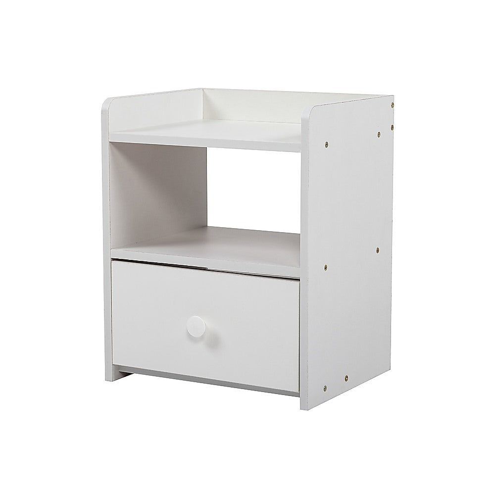 Bedside Tables Drawers Side Table Bedroom Furniture Nightstand White Unit - SILBERSHELL