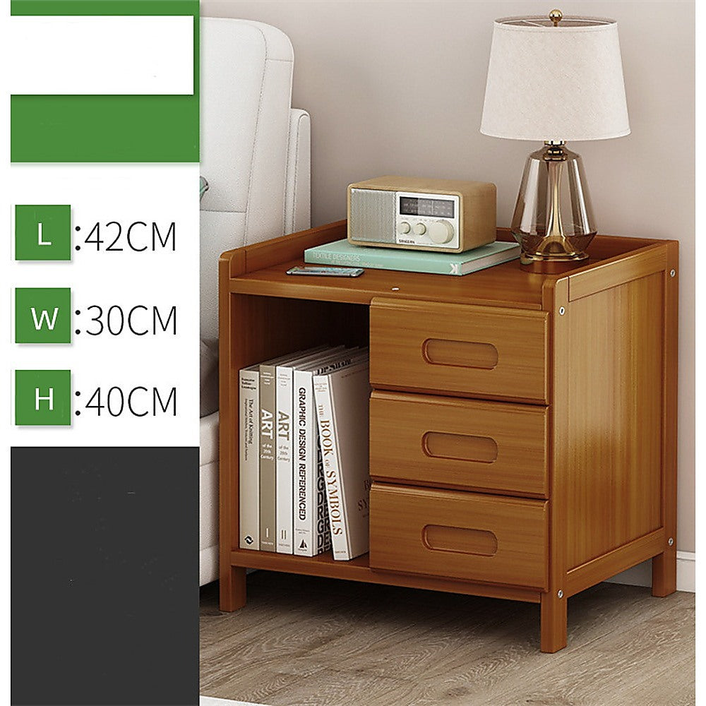 Bamboo Bedside Table Nightstand Storage Bedroom Sofa Side Stand - SILBERSHELL