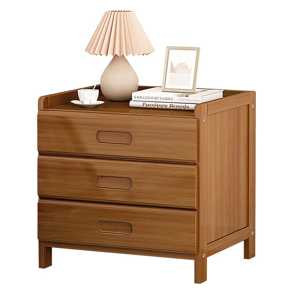 Bamboo Bedside Table Nightstand Storage Bedroom Sofa Side Stand - SILBERSHELL