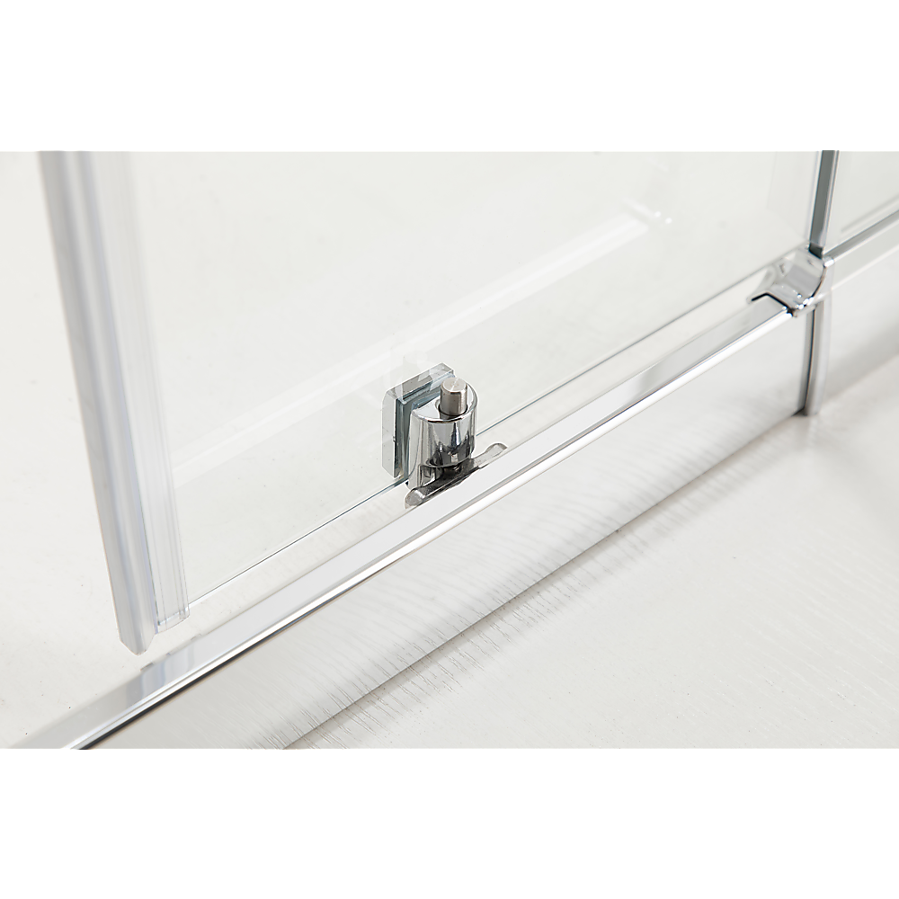 Adjustable 1300x800mm Single Door Corner Sliding Glass Shower Screen in Chrome - SILBERSHELL