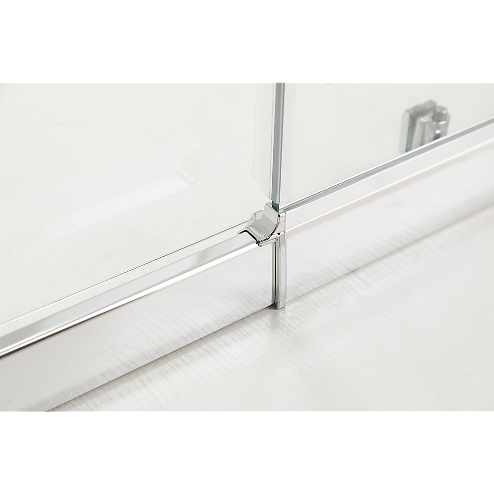 Adjustable 900x900mm Double Sliding Door Glass Shower Screen in Chrome - SILBERSHELL