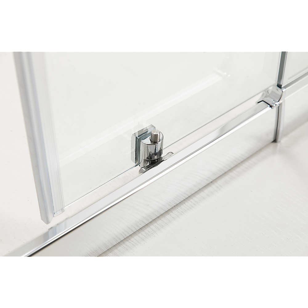 Adjustable 900x900mm Double Sliding Door Glass Shower Screen in Chrome - SILBERSHELL