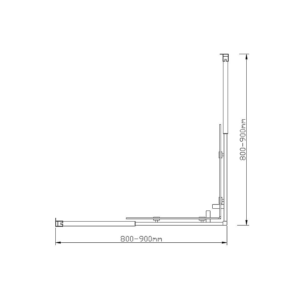 Adjustable 900x900mm Double Sliding Door Glass Shower Screen in Chrome - SILBERSHELL