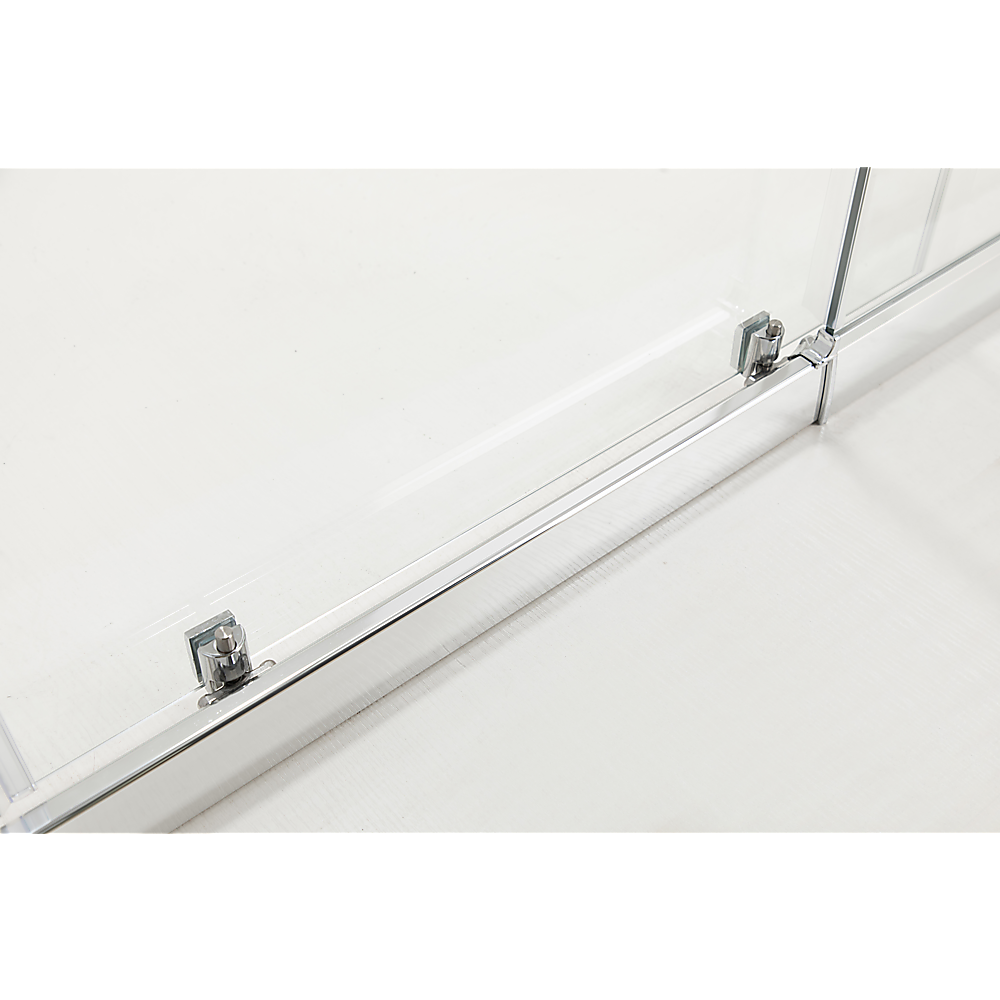 Adjustable 900x1000mm Double Sliding Door Glass Shower Screen in Chrome - SILBERSHELL