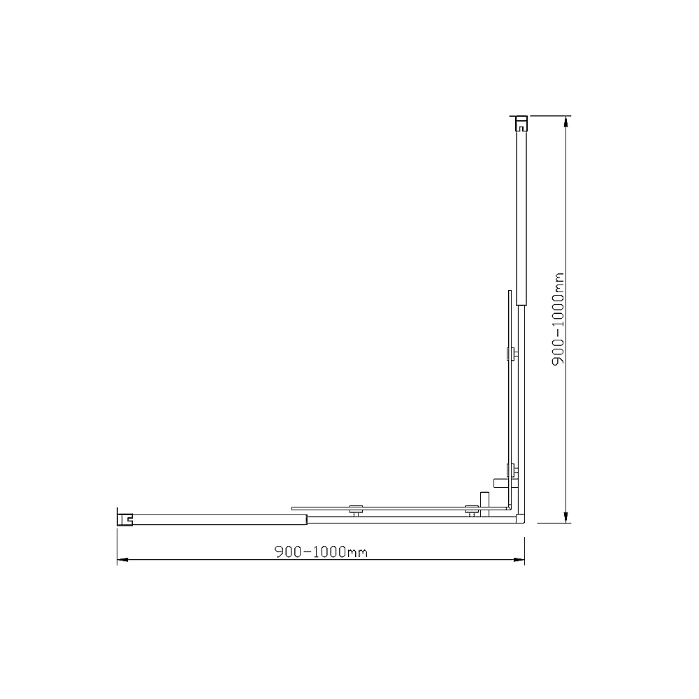 Adjustable 1000x1000mm Double Sliding Door Glass Shower Screen in Chrome - SILBERSHELL