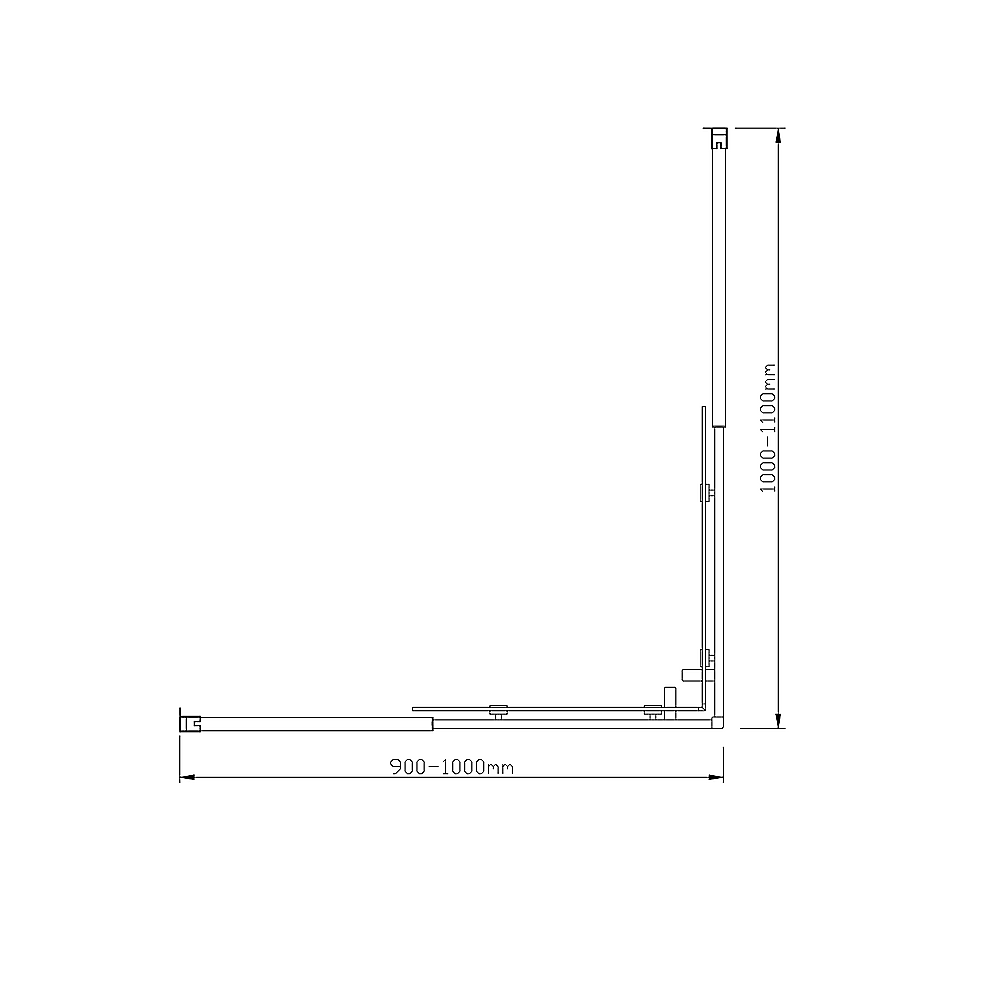 Adjustable 1000x1100mm Double Sliding Door Glass Shower Screen in Chrome - SILBERSHELL