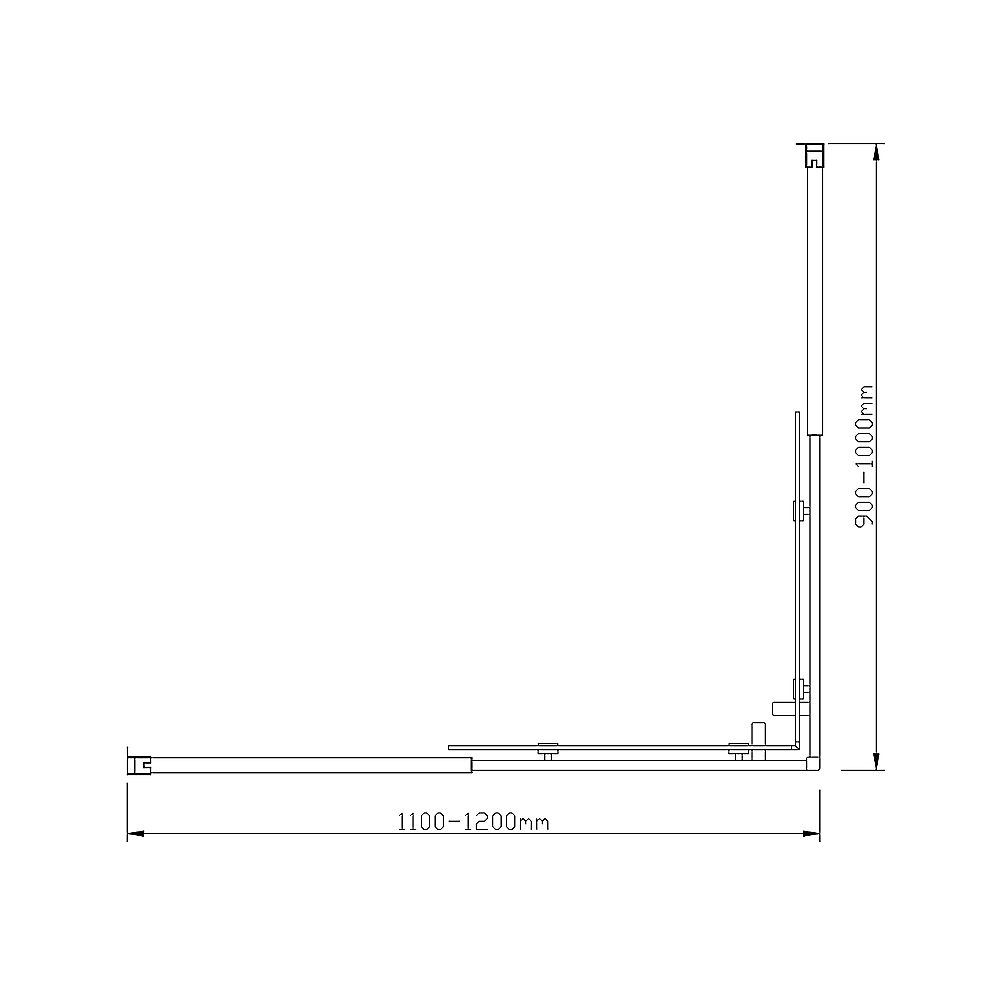 Adjustable 1200x1000mm Double Sliding Door Glass Shower Screen in Chrome - SILBERSHELL