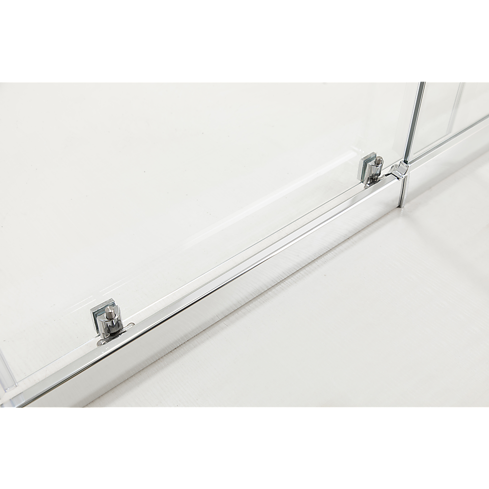 Adjustable 1100x1000mm Double Sliding Door Glass Shower Screen in Chrome - SILBERSHELL
