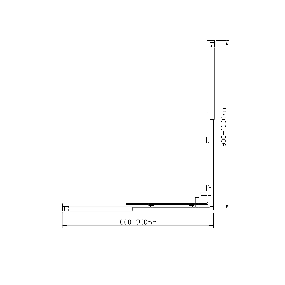 Adjustable 900x1000mm Double Sliding Door Glass Shower Screen in Chrome - SILBERSHELL