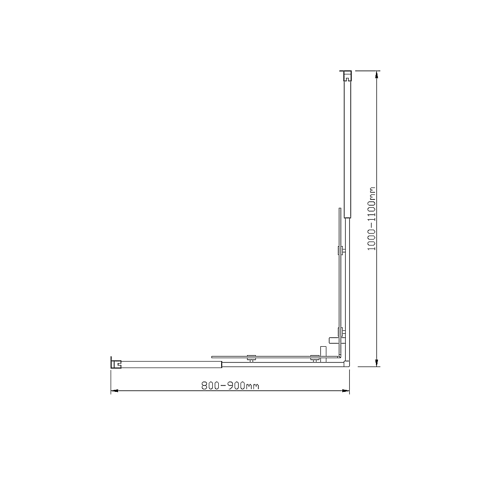 Adjustable 900x1100mm Double Sliding Door Glass Shower Screen in Chrome - SILBERSHELL