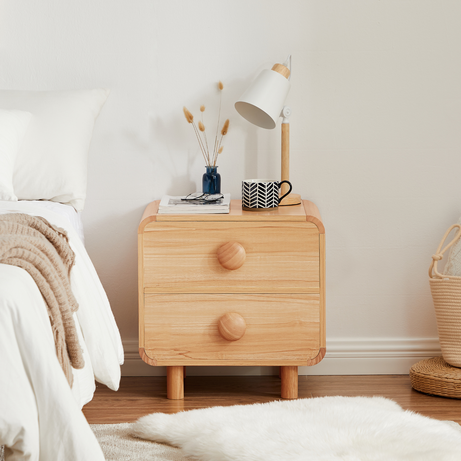 Spencer Natural Bedside Table - SILBERSHELL