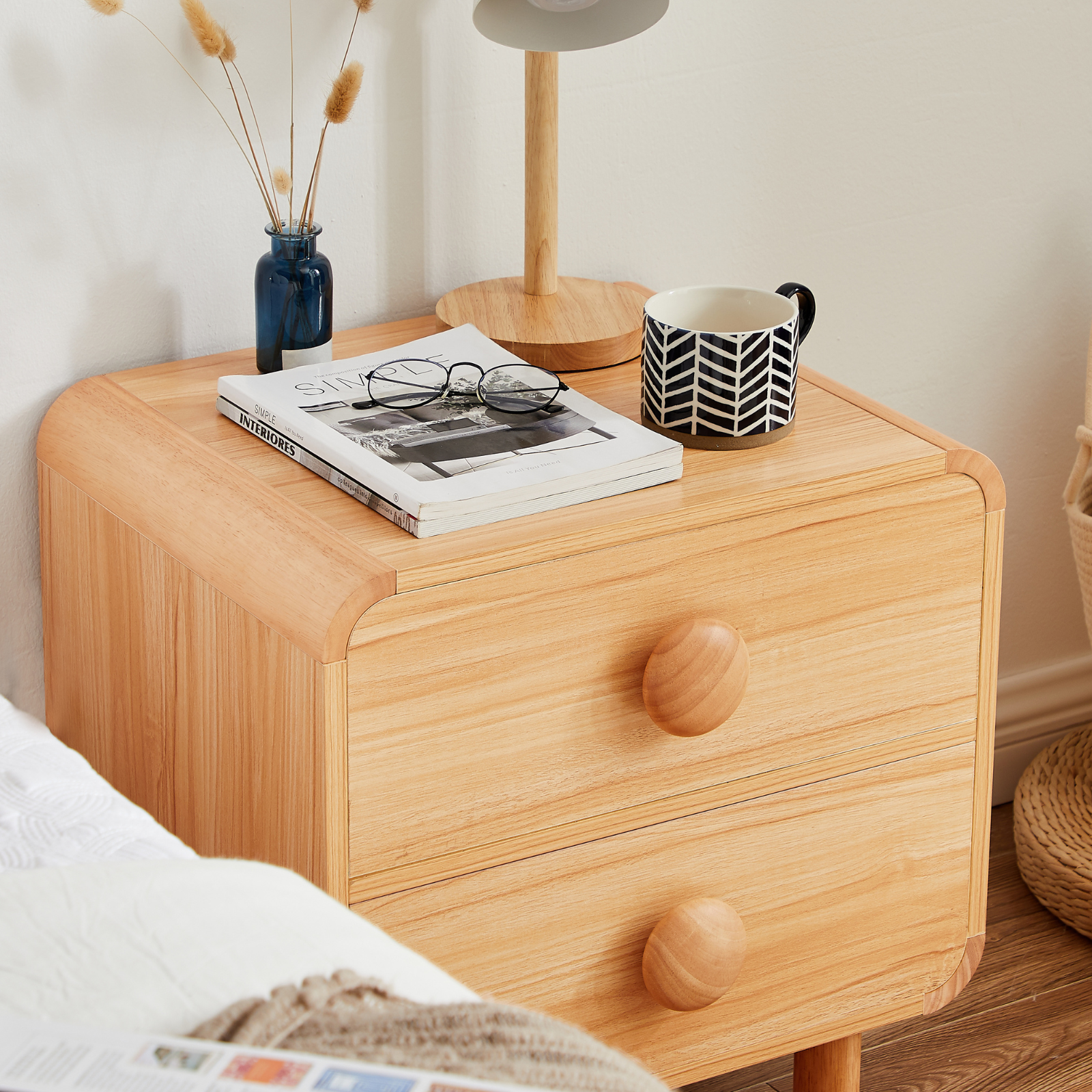 Spencer Natural Bedside Table - SILBERSHELL