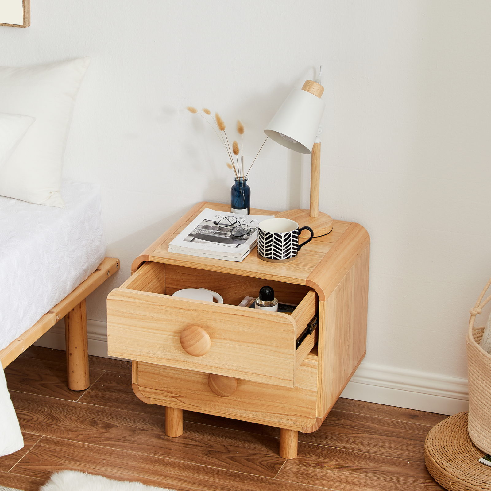 Spencer Natural Bedside Table - SILBERSHELL