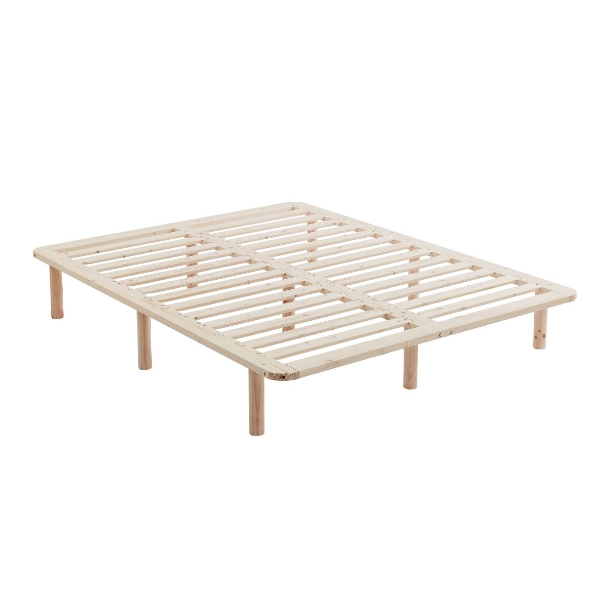 Platform Bed Base Frame Wooden Natural Single Pinewood - SILBERSHELL