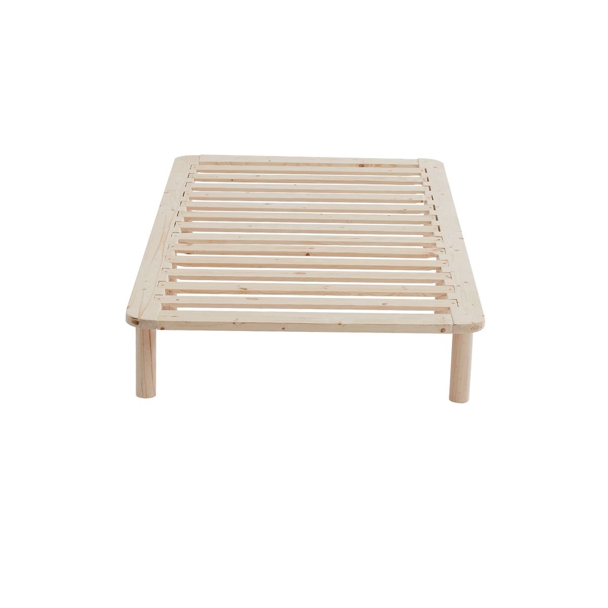 Platform Bed Base Frame Wooden Natural Single Pinewood - SILBERSHELL