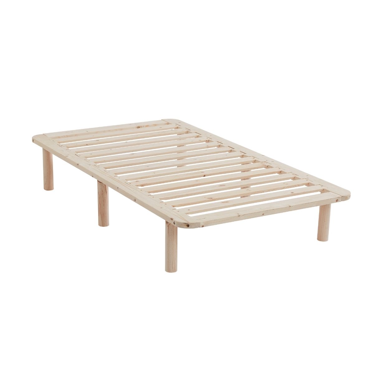 Platform Bed Base Frame Wooden Natural Single Pinewood - SILBERSHELL