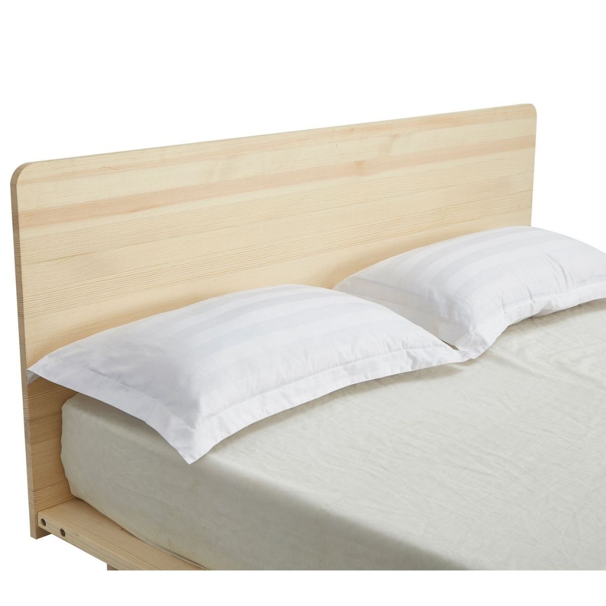 Natural Solid Wood Bed Frame Bed Base with Headboard King - SILBERSHELL