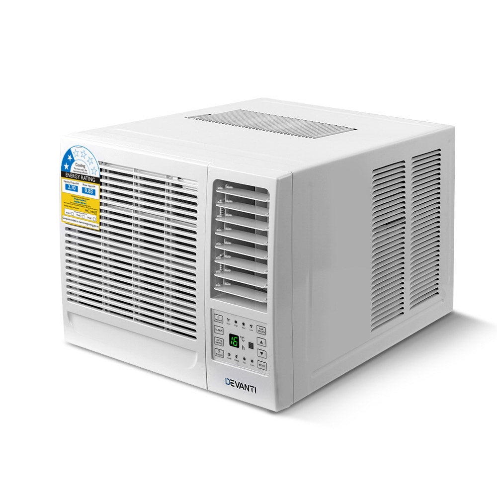 Devanti Window Air Conditioner Portable 2.7kW Wall Cooler Fan Cooling Only - SILBERSHELL