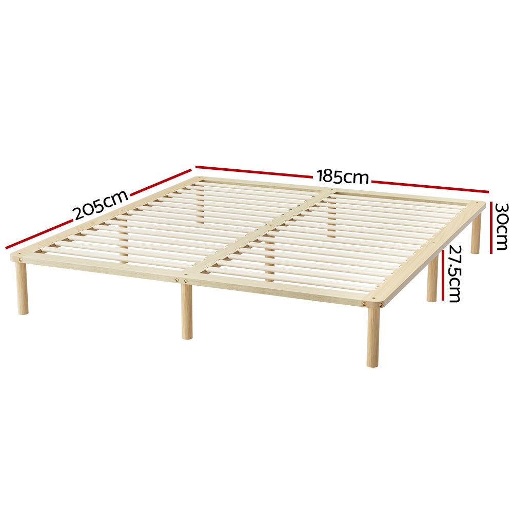 Artiss Bed Frame King Size Wooden Base Mattress Platform Timber Pine AMBA - SILBERSHELL