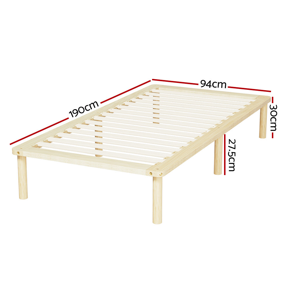 Artiss Bed Frame Single Size Wooden Base Mattress Platform Timber Pine AMBA - SILBERSHELL