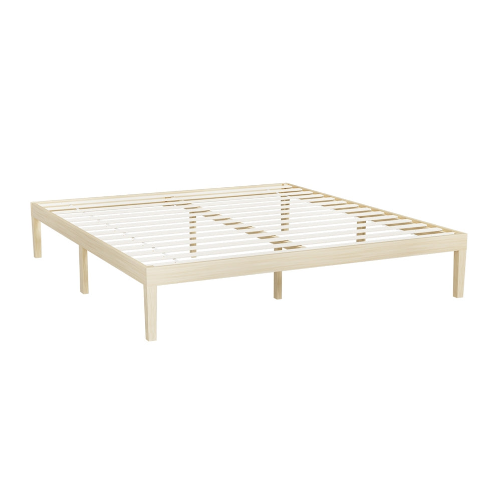 Artiss Bed Frame King Size Wooden Base Mattress Platform Timber Pine BRUNO - SILBERSHELL