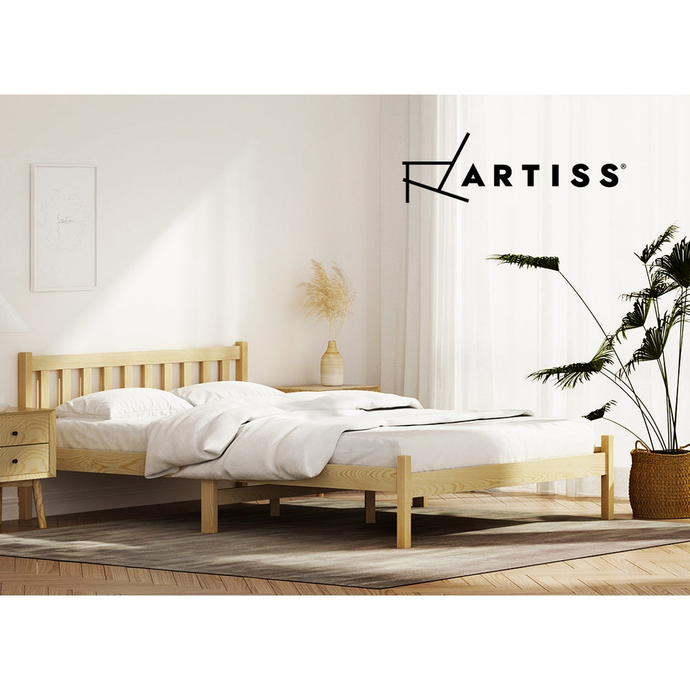 Artiss Bed Frame Double Size Wooden Oak SOFIE - SILBERSHELL