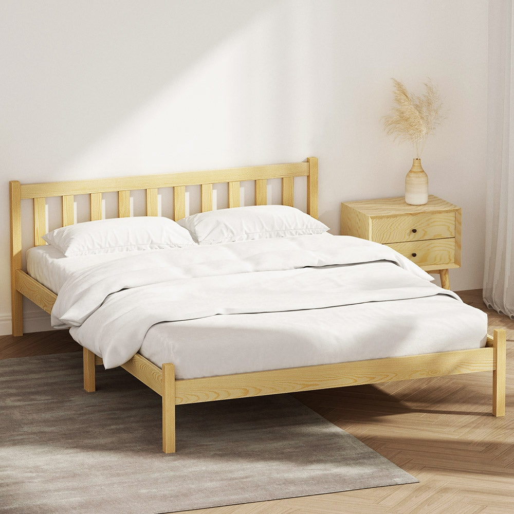 Artiss Bed Frame Double Size Wooden Oak SOFIE - SILBERSHELL