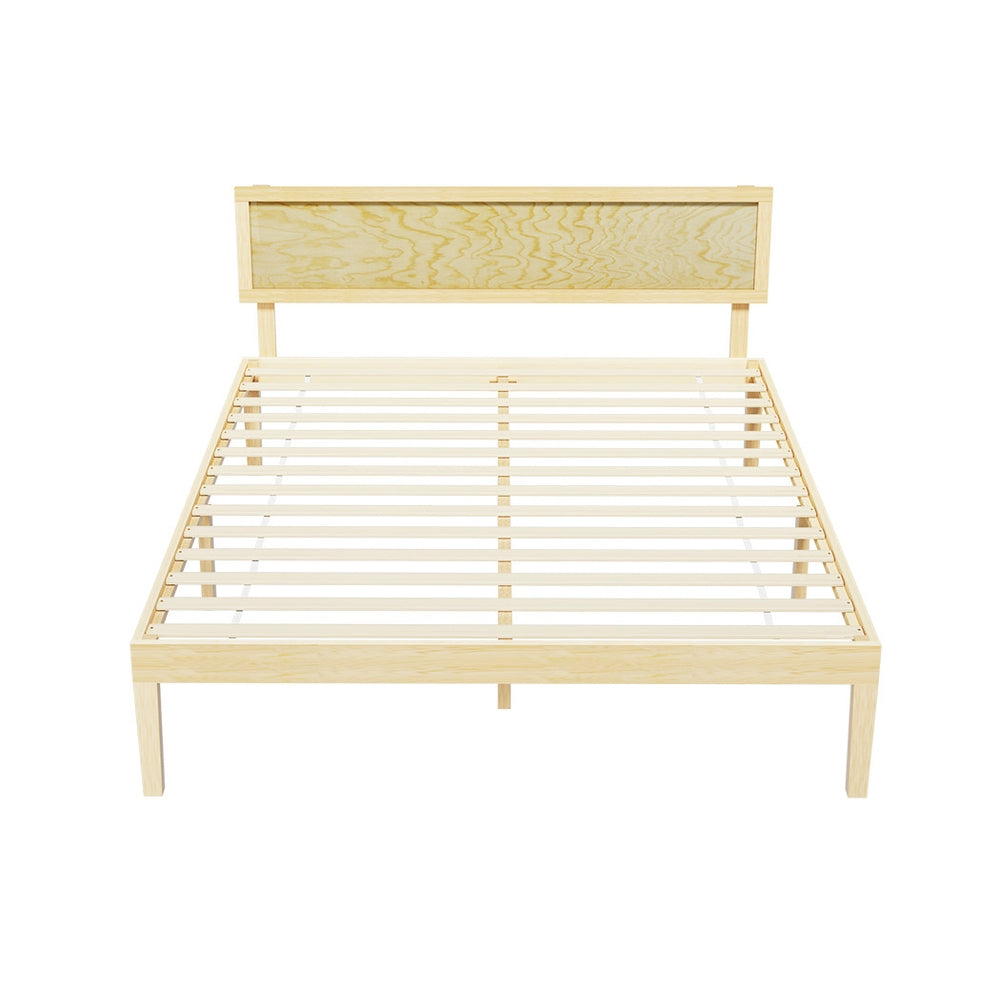 Artiss Bed Frame Double Size Wooden Base Mattress Platform Timber Pine YUMI - SILBERSHELL