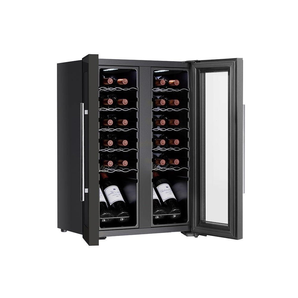 Devanti Wine Cooler Fridge Compressor Dual Zone Cellar Chiller Home 24 Bottles - SILBERSHELL